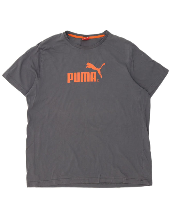 Мужская футболка с рисунком Puma 2XL, серый хлопок