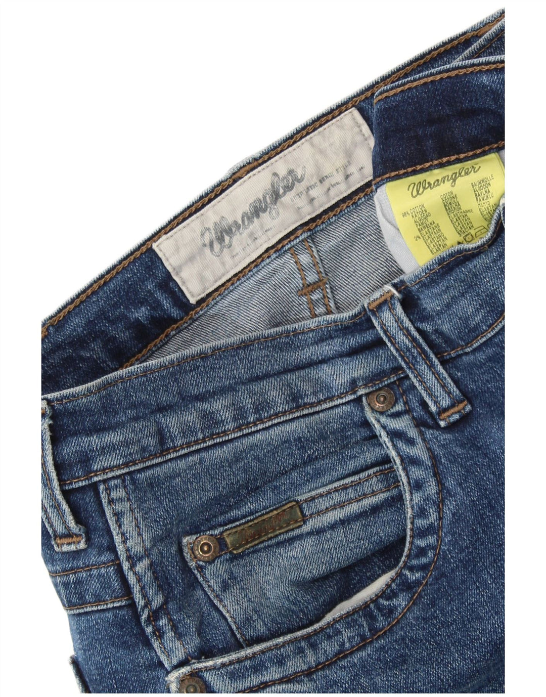 Джинсы мужские прямые WRANGLER W32 L33 синие, хлопок
