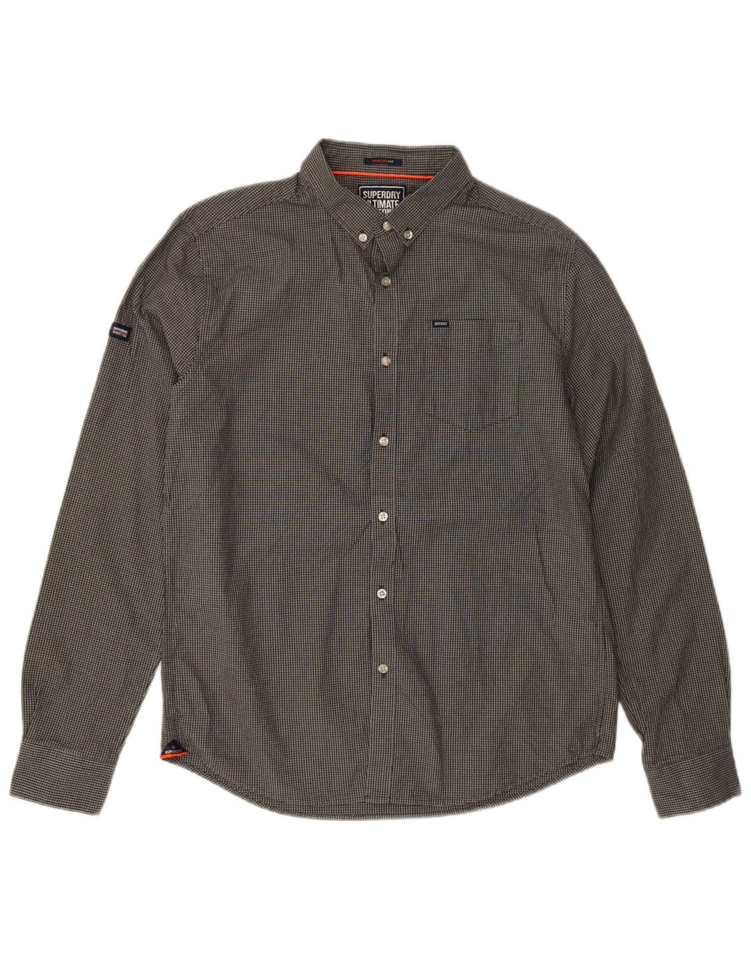 Мужская рубашка стандартного кроя Superdry, большая серая клетка, хлопок