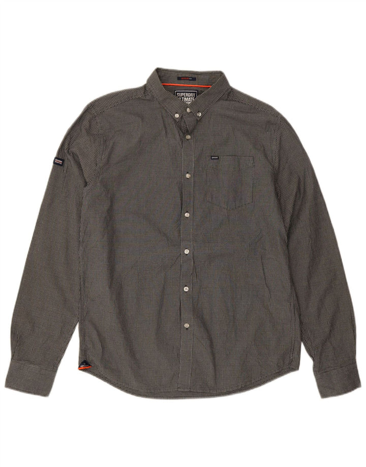 Мужская рубашка стандартного кроя Superdry, большая серая клетка, хлопок