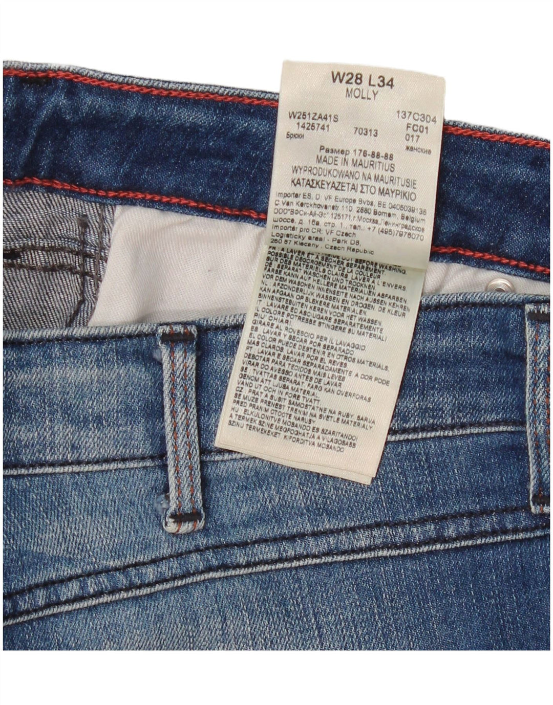 Женские джинсы Wrangler Molly Slim W28 L34 синие, хлопок