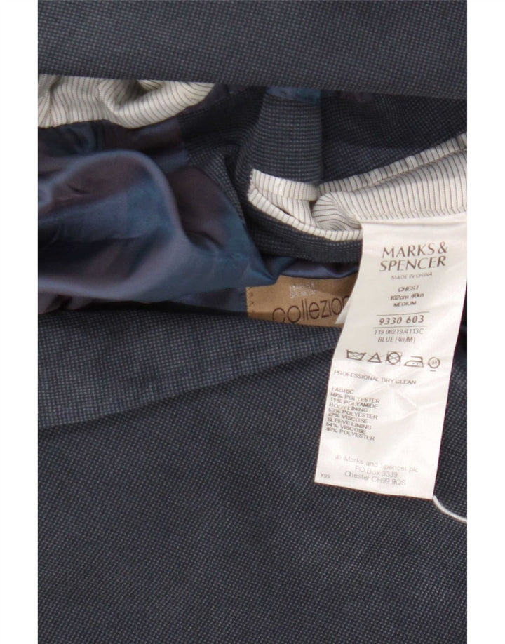 Мужской пиджак на двух пуговицах Marks & Spencer UK 40, средний темно-синий