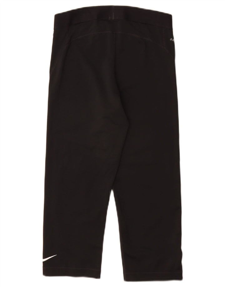 Женские леггинсы-капри с рисунком NIKE Dri Fit UK 12, средний черный полиэстер