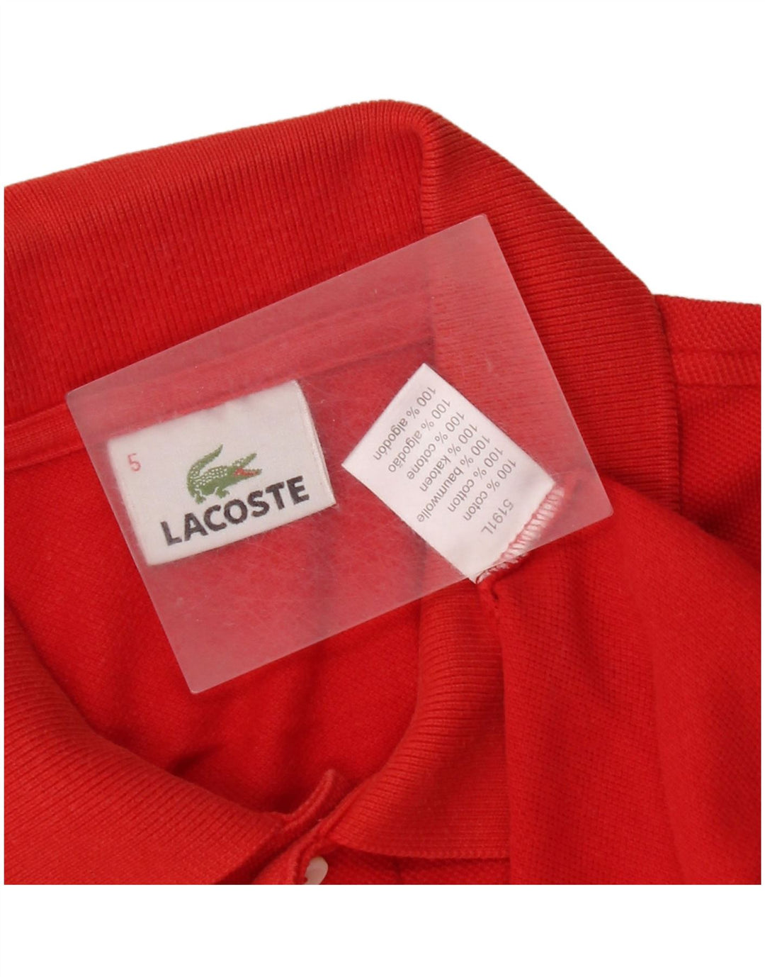 Мужская рубашка-поло Lacoste, размер 5, большая красная хлопковая ткань