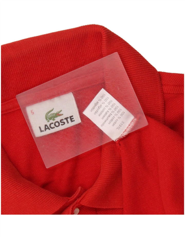 Мужская рубашка-поло Lacoste, размер 5, большая красная хлопковая ткань