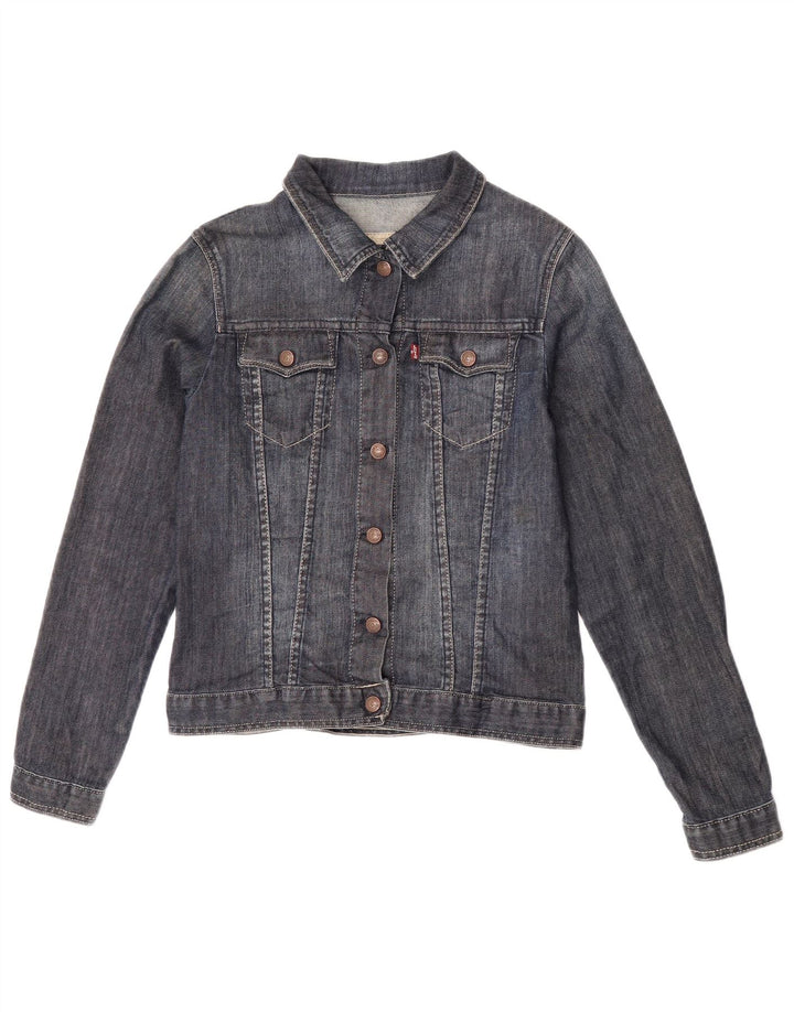 Джинсовая куртка Levi's для девочек 13-14 лет, темно-синяя, хлопок