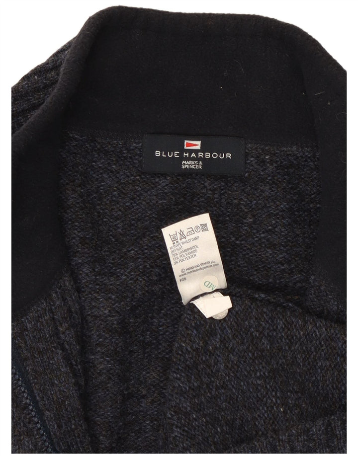 Мужской синий кардиган Marks & Spencer, большой темно-синий в крапинку