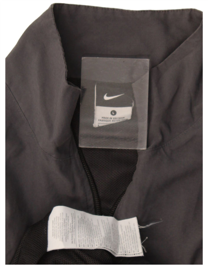 Мужская спортивная куртка Nike, большая серая полиэстер с цветными блоками