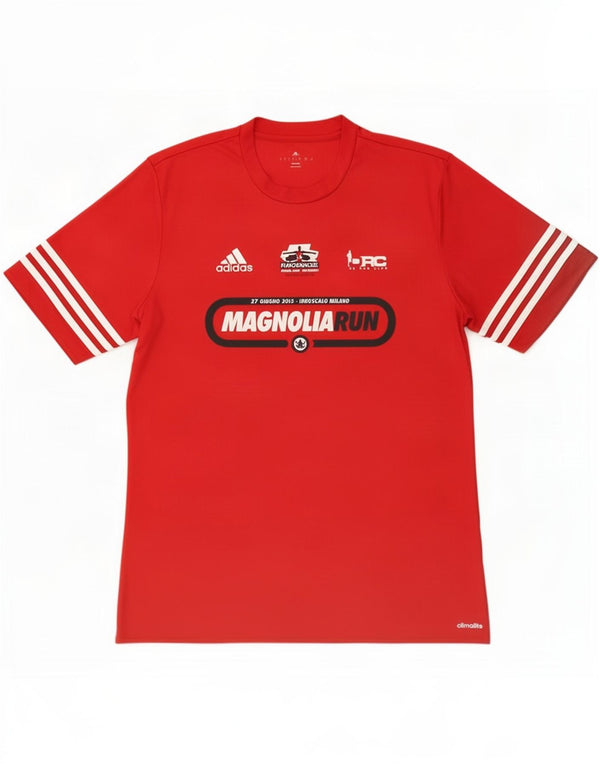 Мужская футболка Adidas Climalite с рисунком, большой красный полиэстер