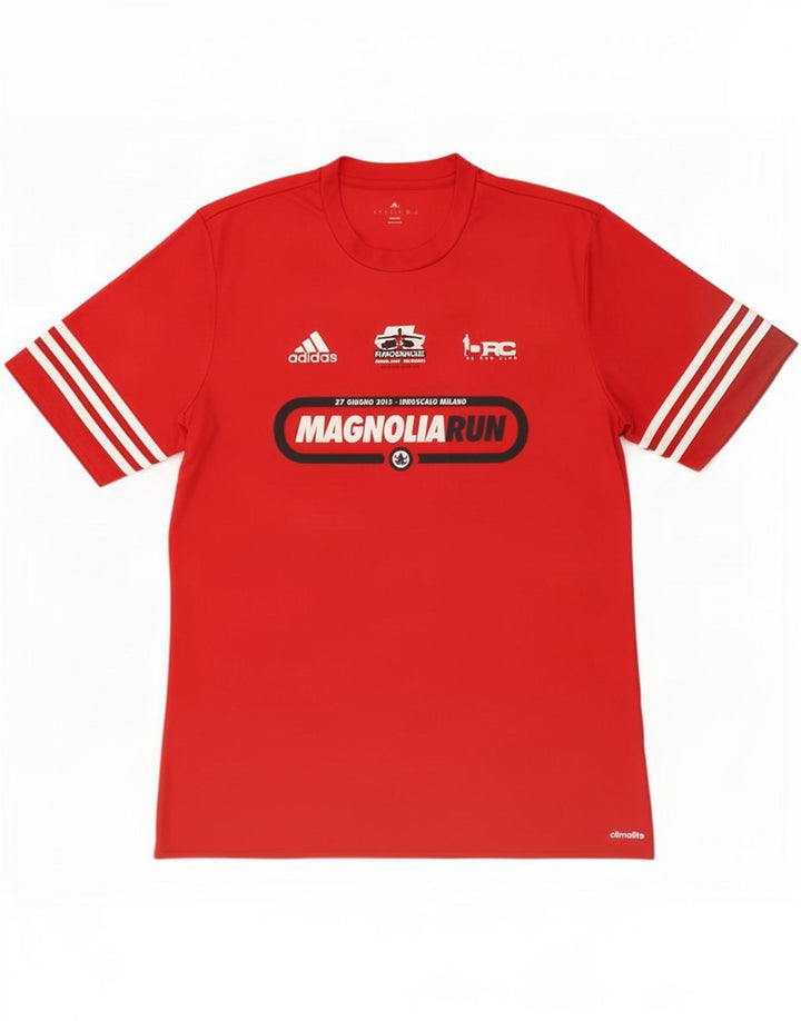 Мужская футболка Adidas Climalite с рисунком, большой красный полиэстер