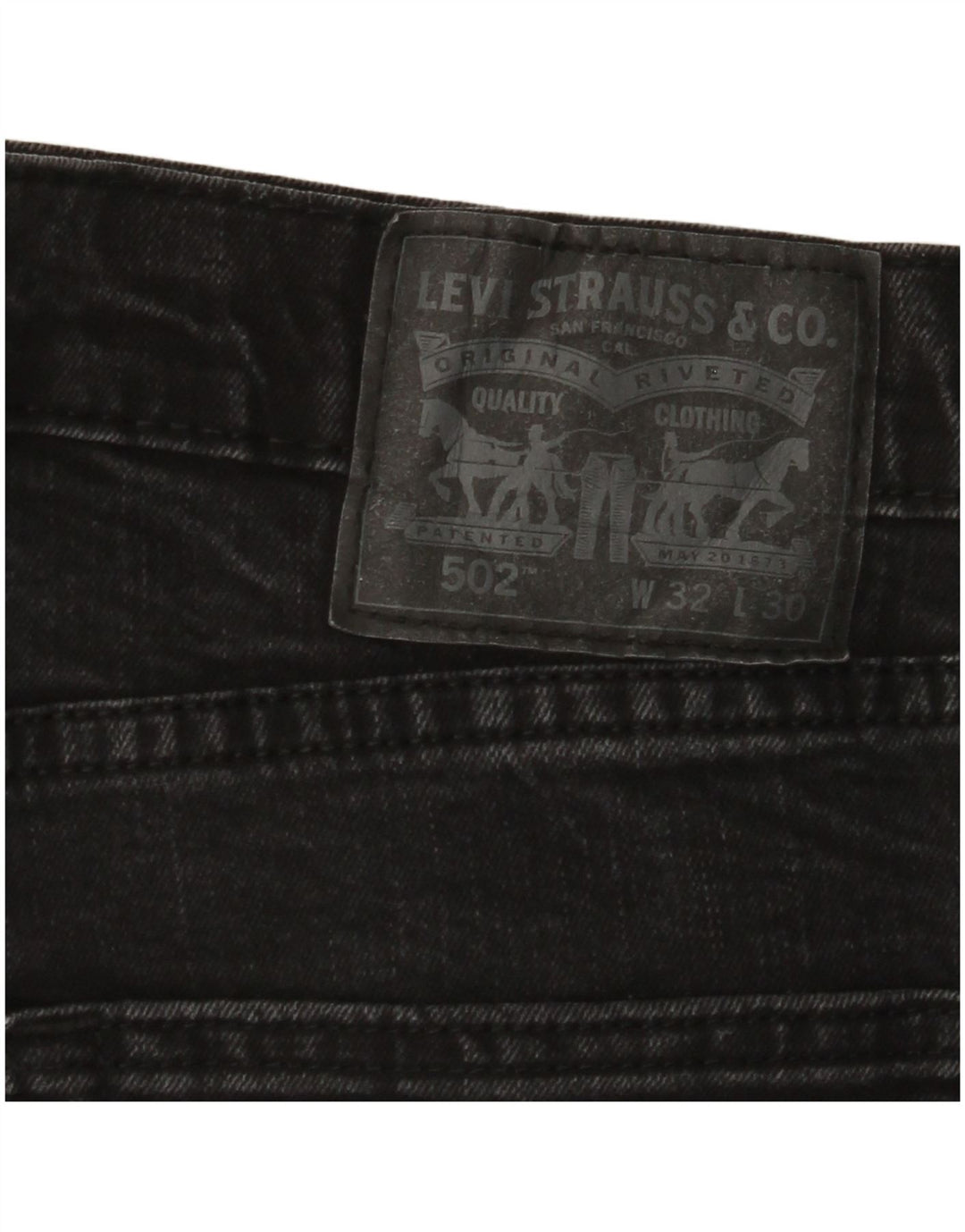 Мужские зауженные джинсы LEVI'S 502 W32 L30, черный хлопок