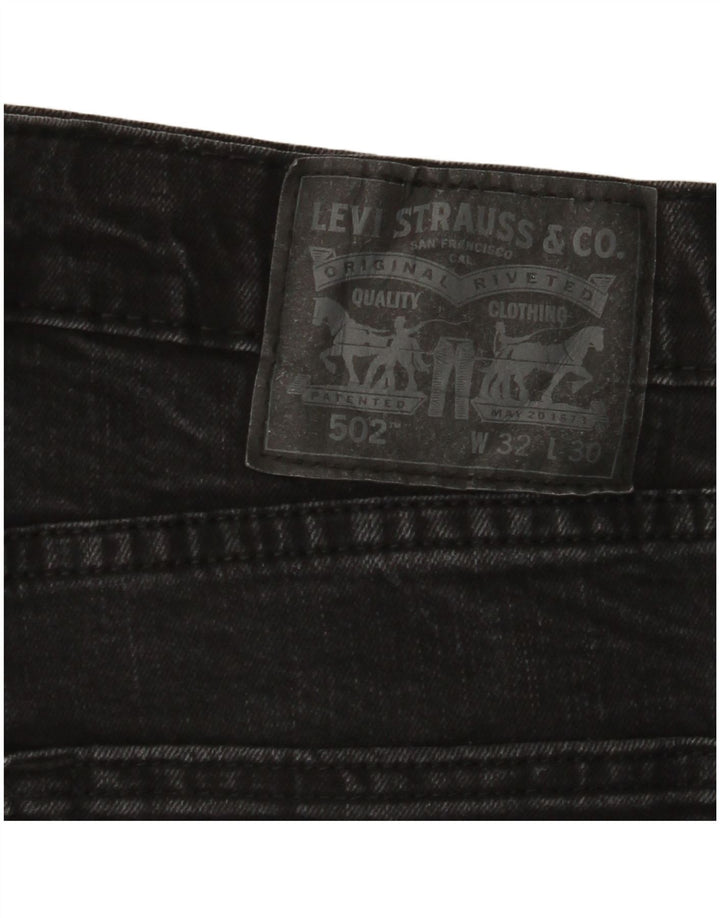 Мужские зауженные джинсы LEVI'S 502 W32 L30, черный хлопок