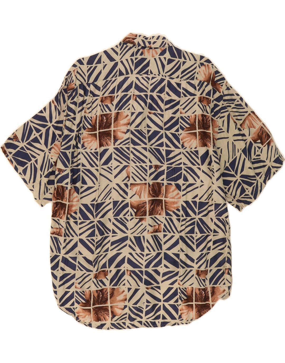MANUEL RITZ PIPO Mens Short Sleeve Shirt Large Beige Floral Vintage Manuel Ritz Pipo and Second-Hand Manuel Ritz Pipo from Messina Hembry 
