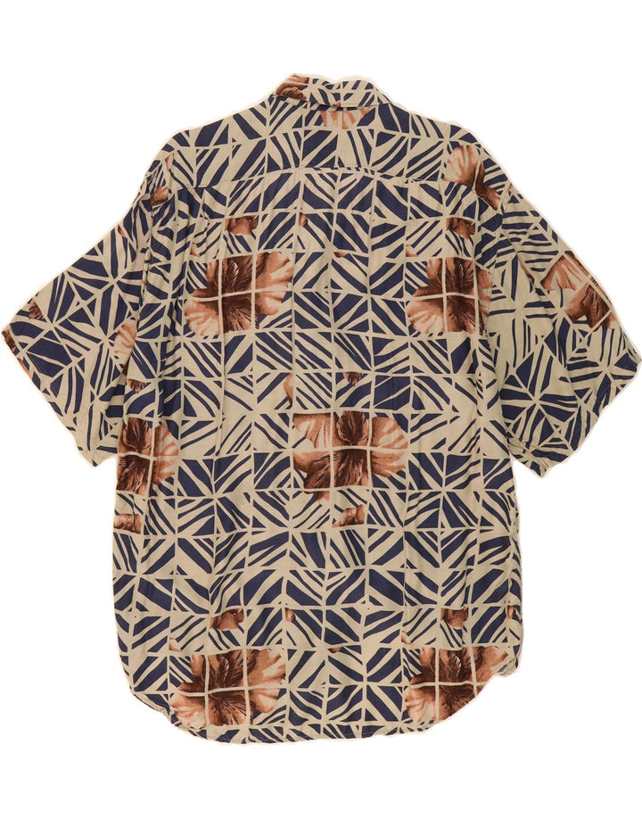 MANUEL RITZ PIPO Mens Short Sleeve Shirt Large Beige Floral Vintage Manuel Ritz Pipo and Second-Hand Manuel Ritz Pipo from Messina Hembry 
