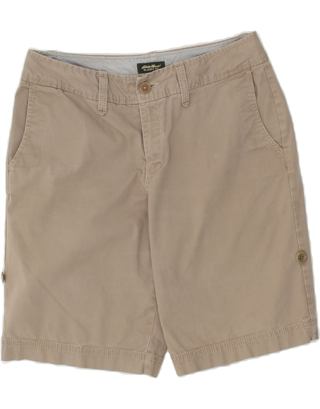 EDDIE BAUER Womens Blakely Fit Chino Shorts US 8 Medium W27  Grey Cotton Vintage Eddie Bauer and Second-Hand Eddie Bauer from Messina Hembry 