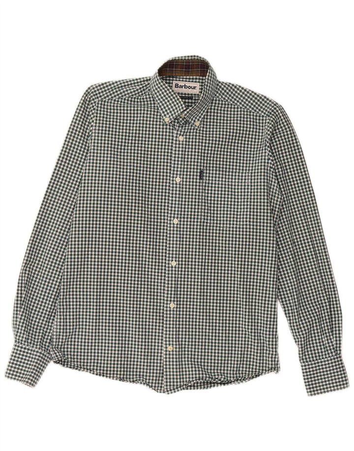 Мужская рубашка Barbour в мелкую зеленую клетку, хлопок