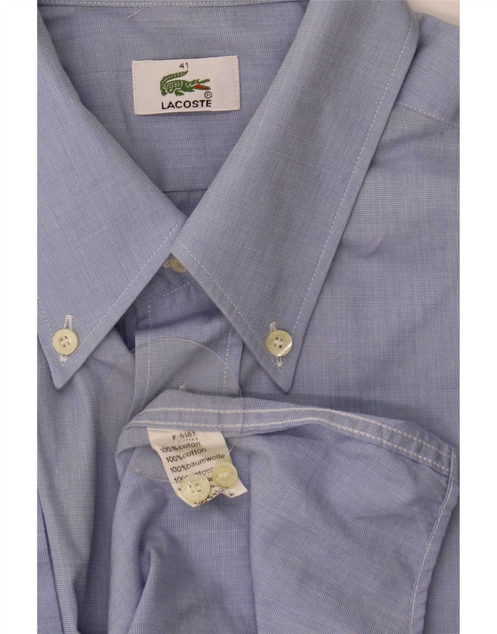 Мужская рубашка с коротким рукавом Lacoste, размер 41, большая синяя, хлопок
