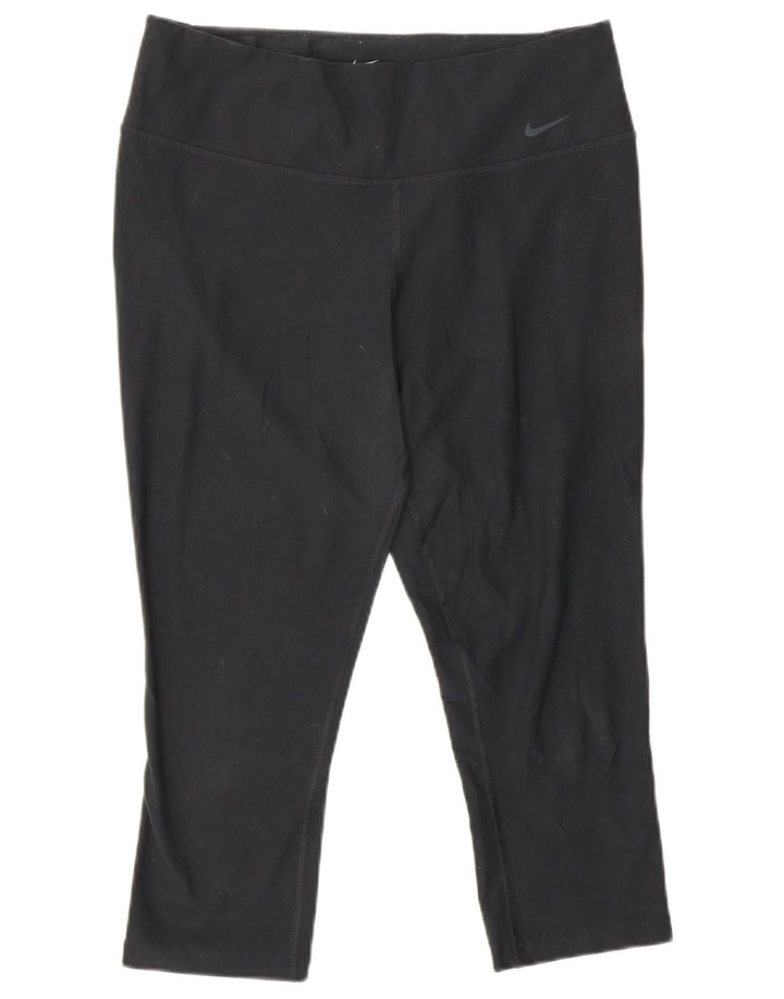 Женские леггинсы-капри NIKE Dri Fit UK 14, средний черный полиэстер