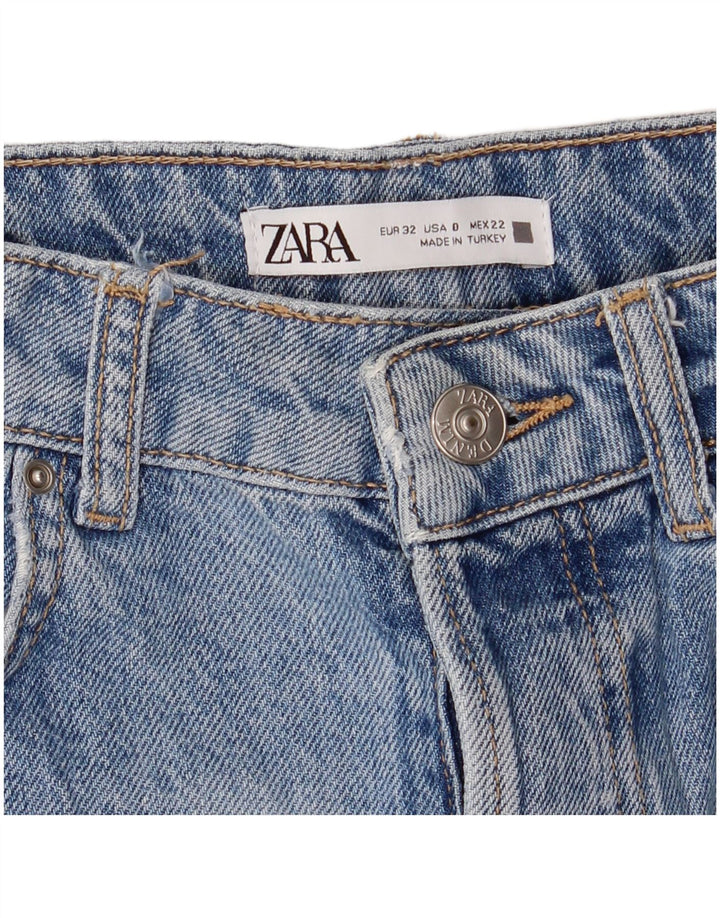 Женские джинсовые шорты с высокой талией Zara EU 32 2XS W22 Синие