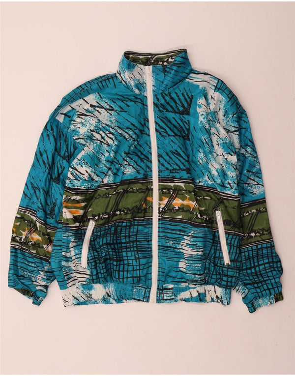 ВИНТАЖНЫЙ женский спортивный костюм оверсайз, верхняя куртка UK 16, большой синий цвет