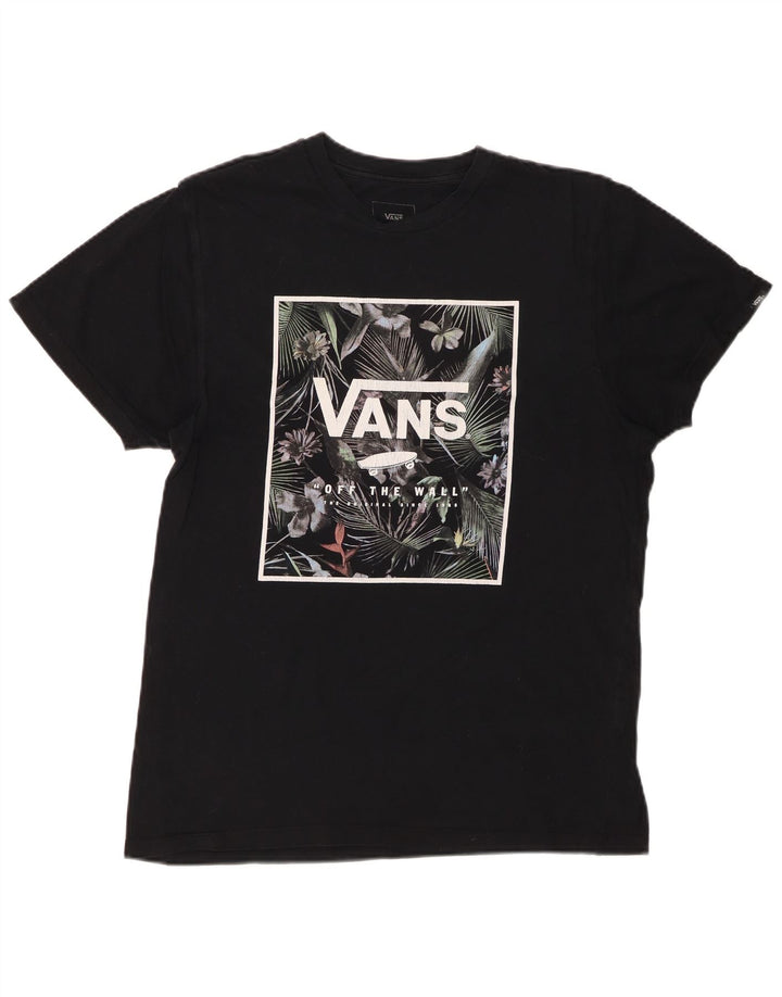 Мужская футболка с рисунком на заказ VANS, верх среднего размера, черный хлопок, хлопок