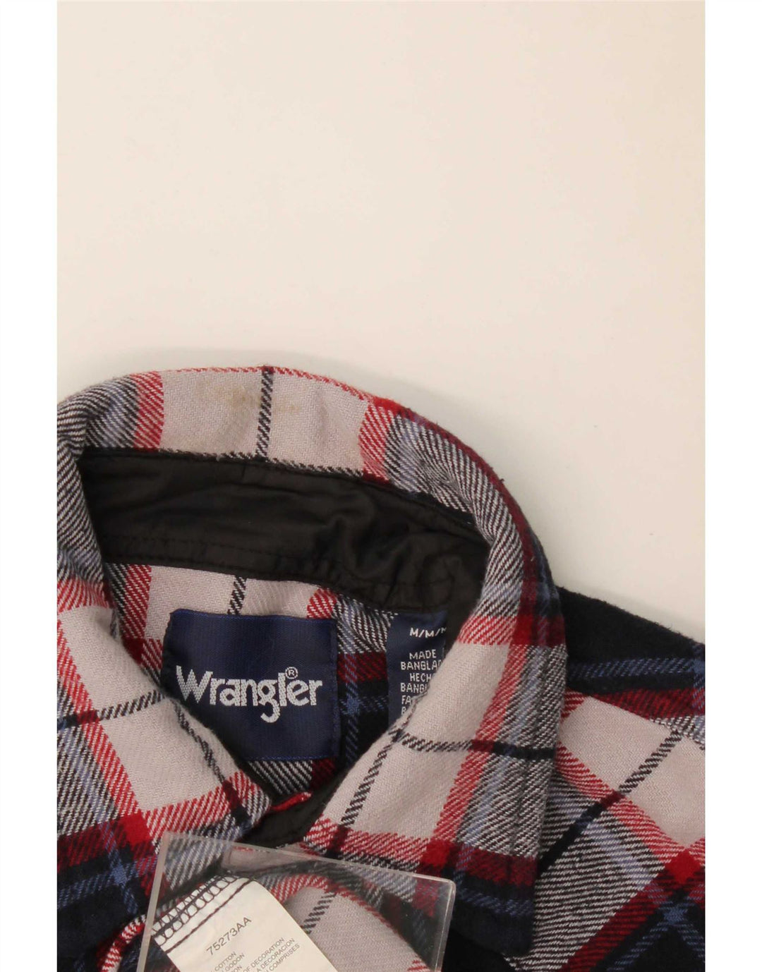 Мужская фланелевая рубашка Wrangler среднего размера, темно-синяя клетка, хлопок