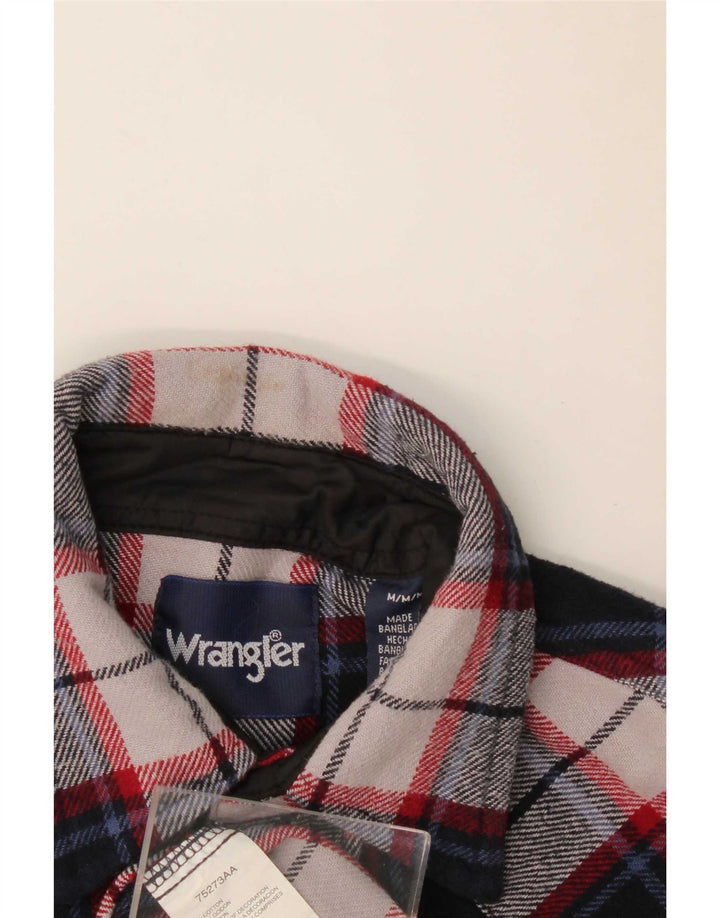 Мужская фланелевая рубашка Wrangler среднего размера, темно-синяя клетка, хлопок