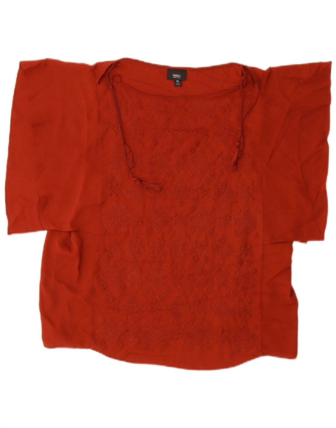 MOSSIMO Женская блузка с крыльями летучей мыши, топ UK 18 XL, темно-бордовый полиэстер с геометрическим рисунком