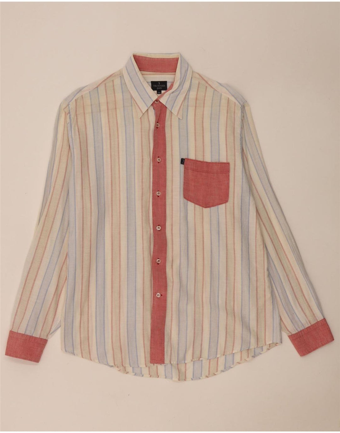 Мужская рубашка Trussardi Jeans 2XL Разноцветная Полосатая