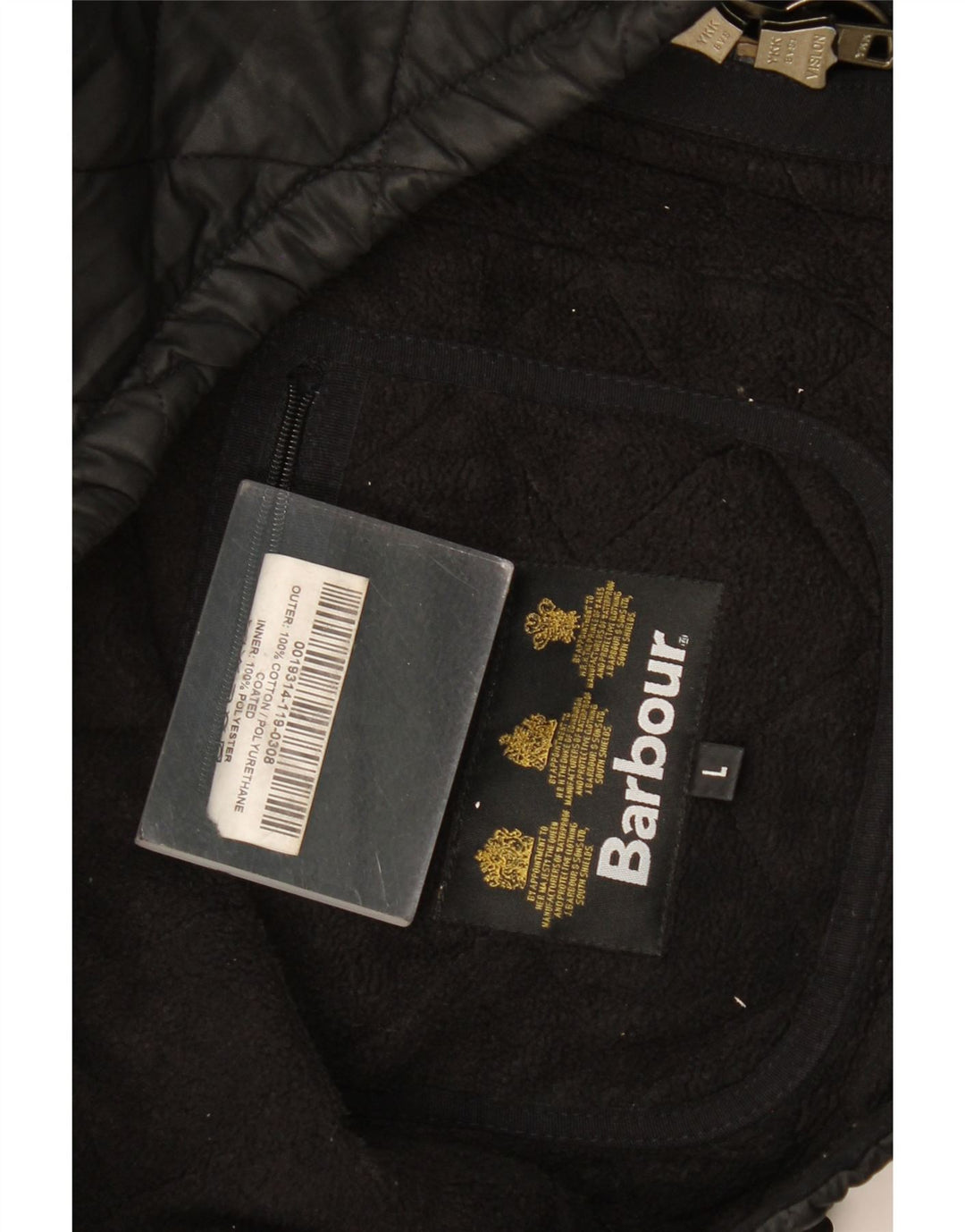 Мужская стеганая куртка Barbour UK 40, большая черная, хлопок