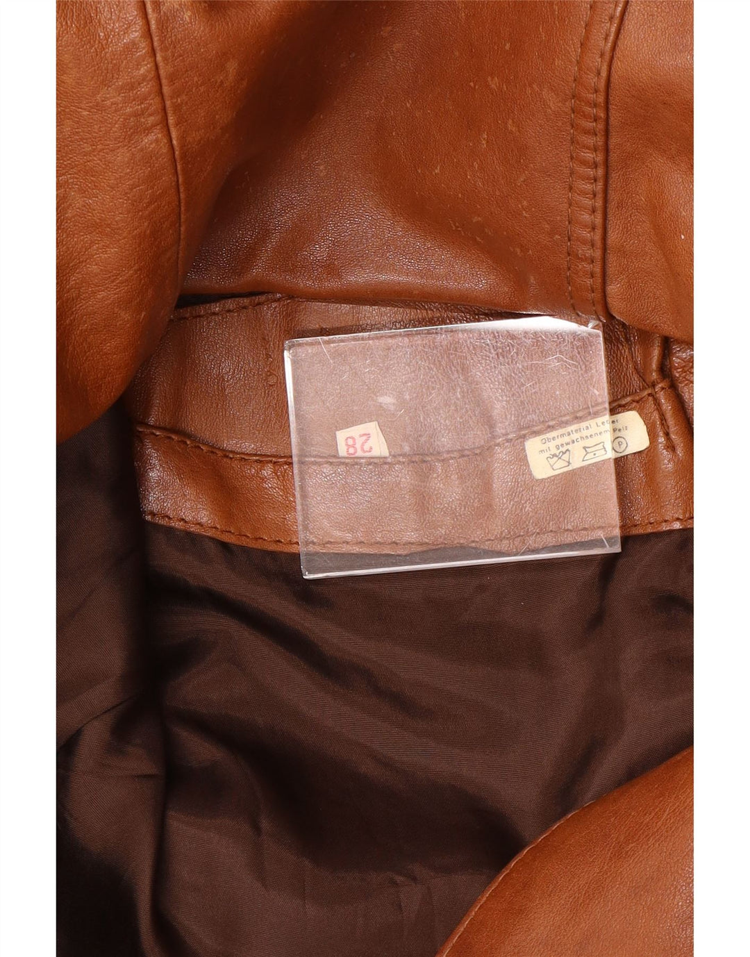 Мужская кожаная куртка VINTAGE UK 38, кожа среднего коричневого цвета