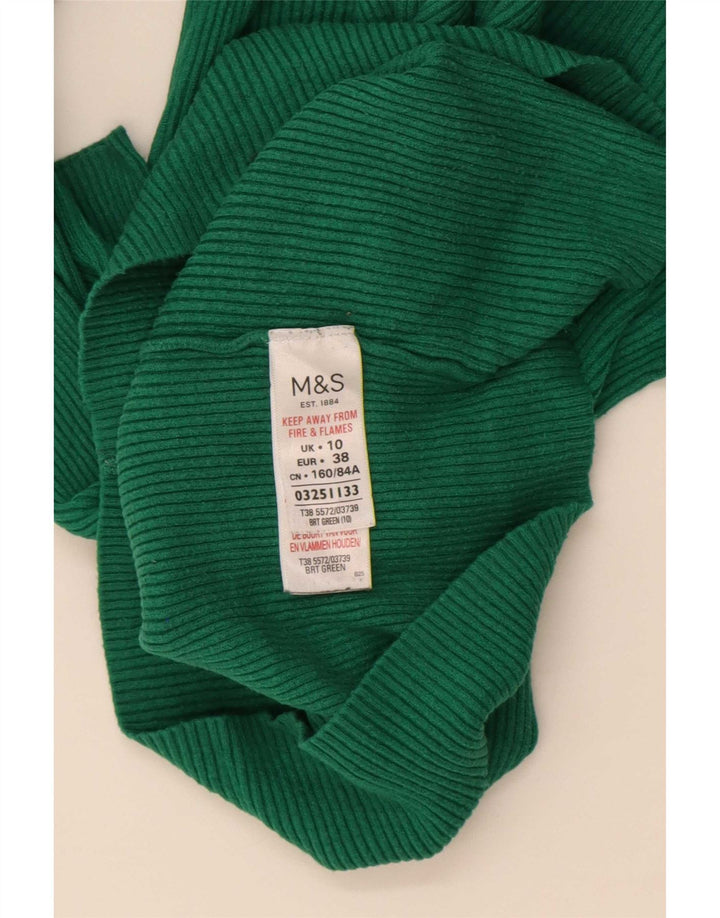 Женский джемпер с высоким воротником Marks & Spencer, Великобритания, 10, маленький, зеленый, вискоза