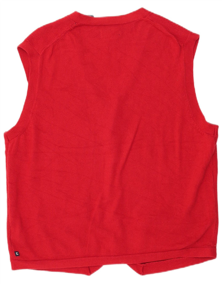 Мужской кардиган без рукавов CHAPS, большой красный хлопковый свитер