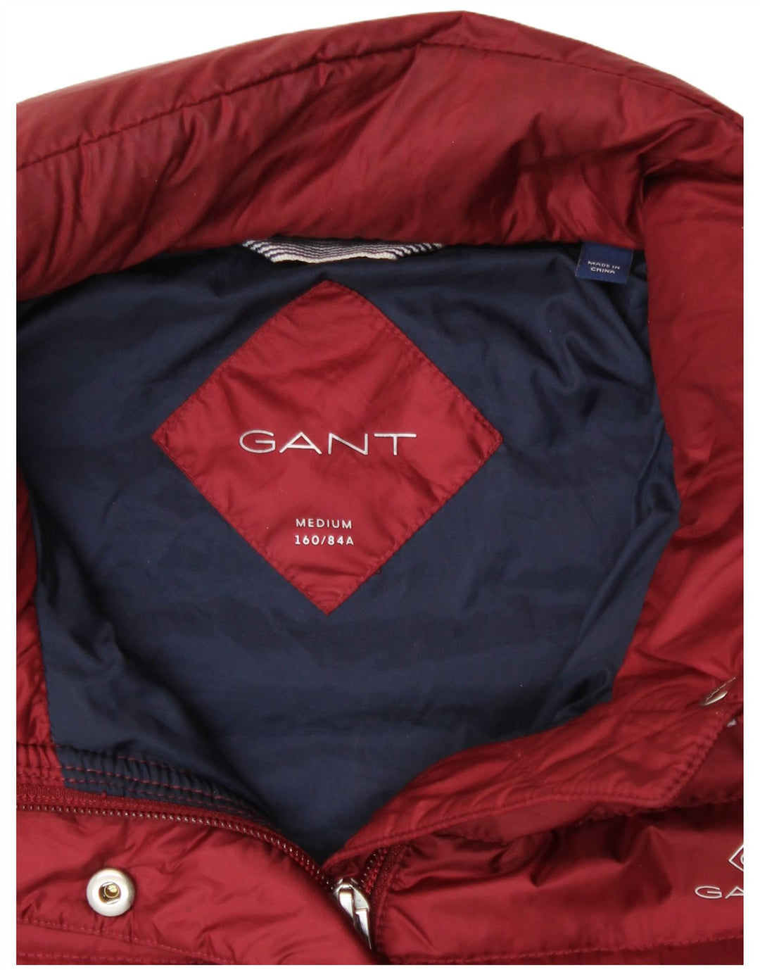 Женская утепленная куртка Gant с капюшоном UK 14, средний бордовый полиэстер