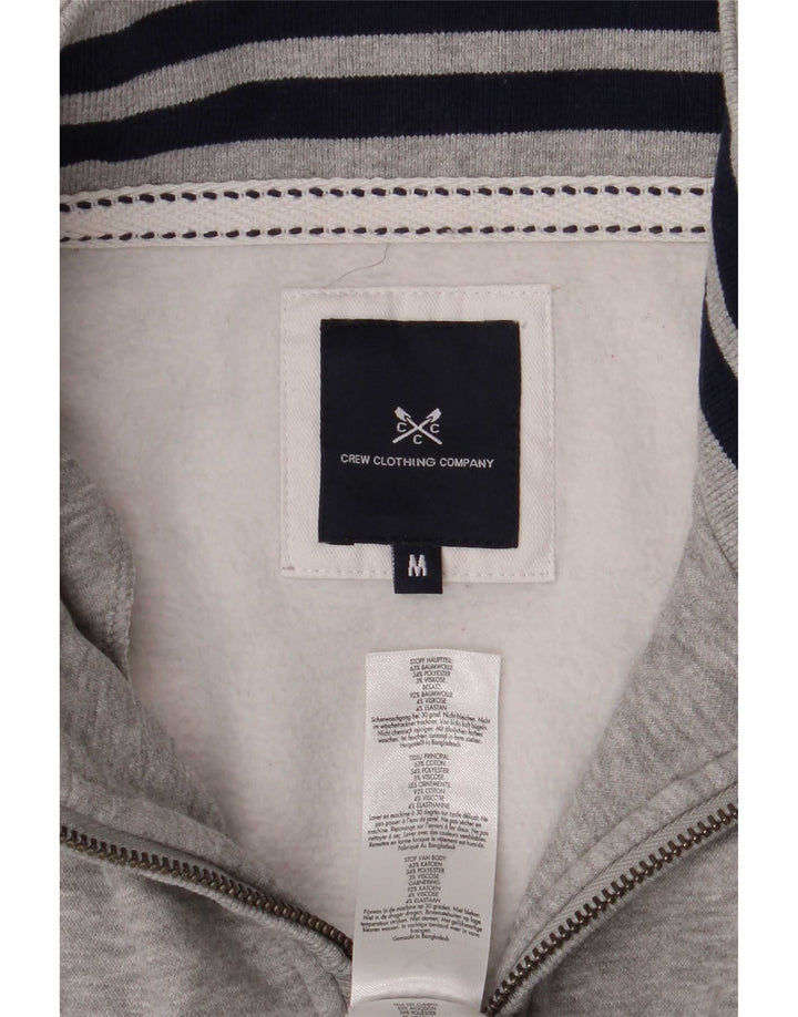 Crew Clothing Мужской свитшот с воротником на молнии, джемпер среднего серого цвета с крапинками, хлопок