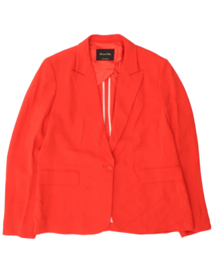 Massimo Dutti Женский пиджак на 1 пуговице EU 44 XL Красный Вискоза