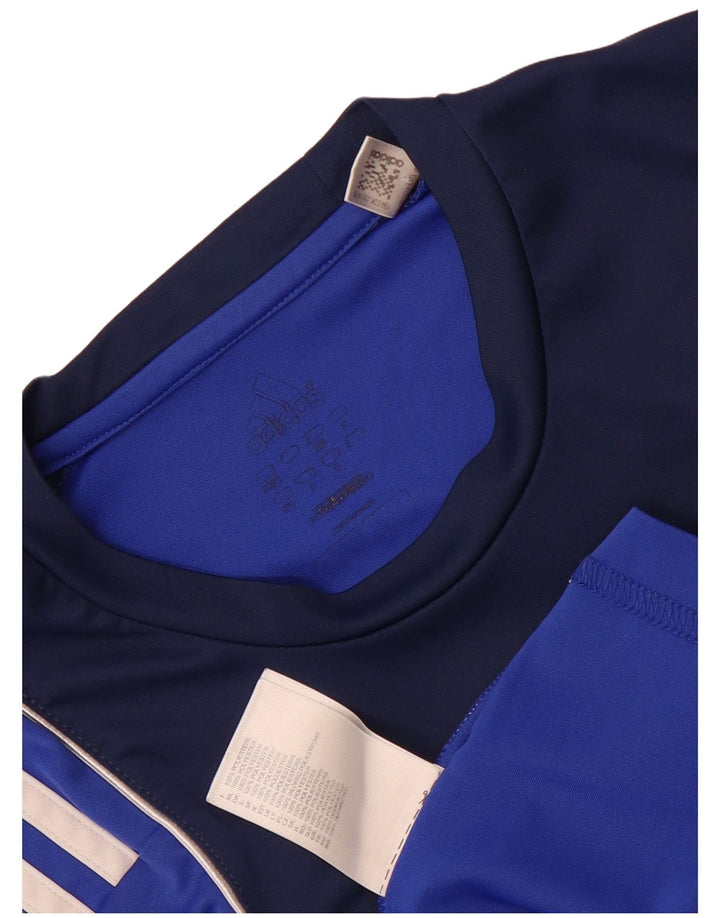 Мужская футболка Adidas с рисунком Top XS, синяя, полиэстер с цветными блоками