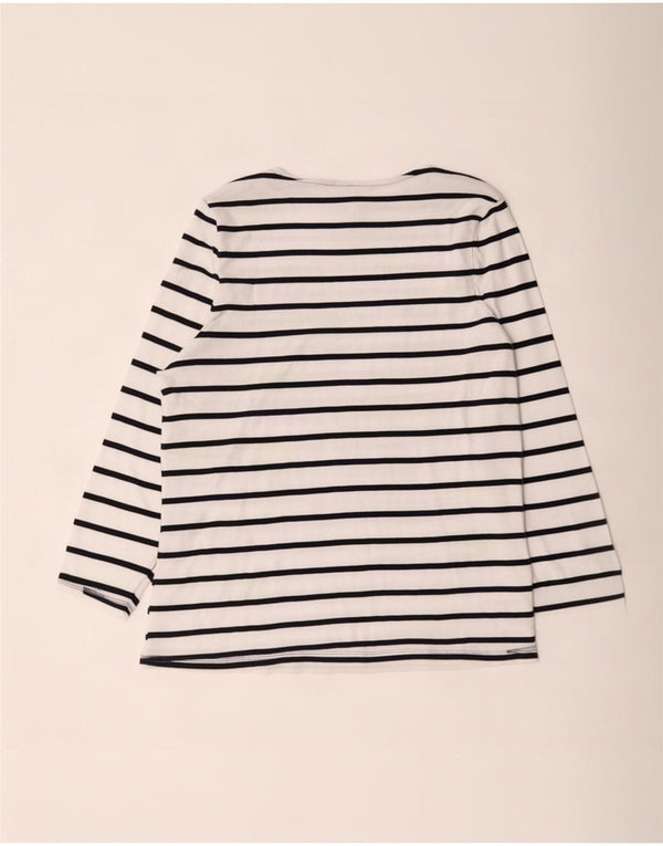 Женский топ Marks & Spencer с рукавом 3/4, Великобритания, размер 18 XL, хлопок в белую полоску