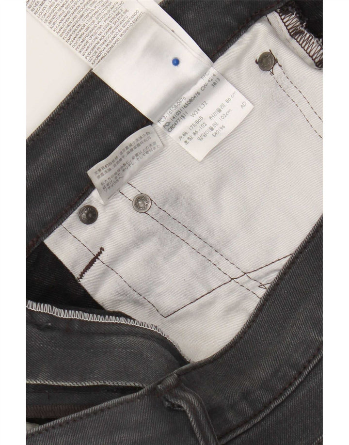 Мужские узкие джинсы Levi's W34 L32 Серые хлопковые