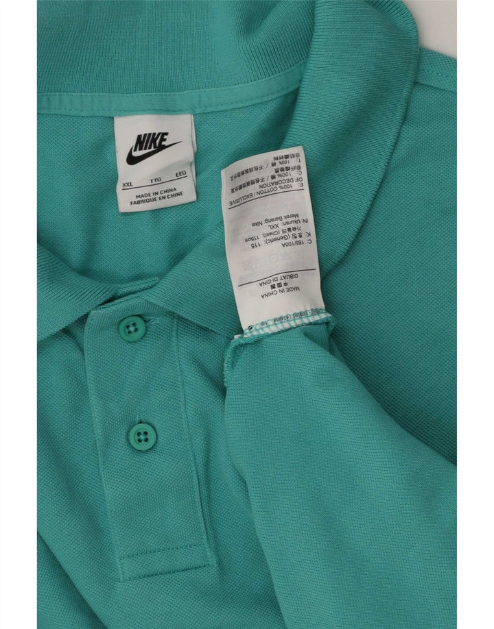 Мужская рубашка-поло Nike 2XL, бирюзовый хлопок
