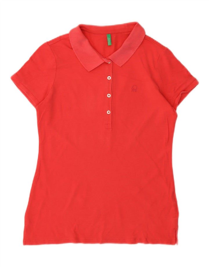 BENETTON Womens Polo Shirt UK 12 Medium Red