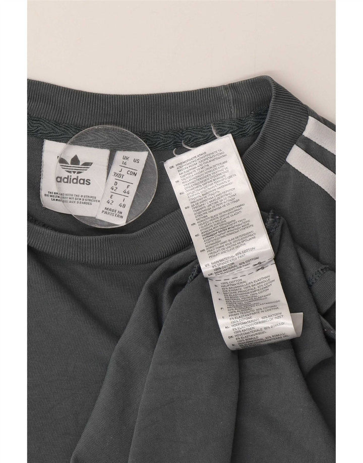 Женский топ Adidas с длинным рукавом UK 16, большой серый хлопок
