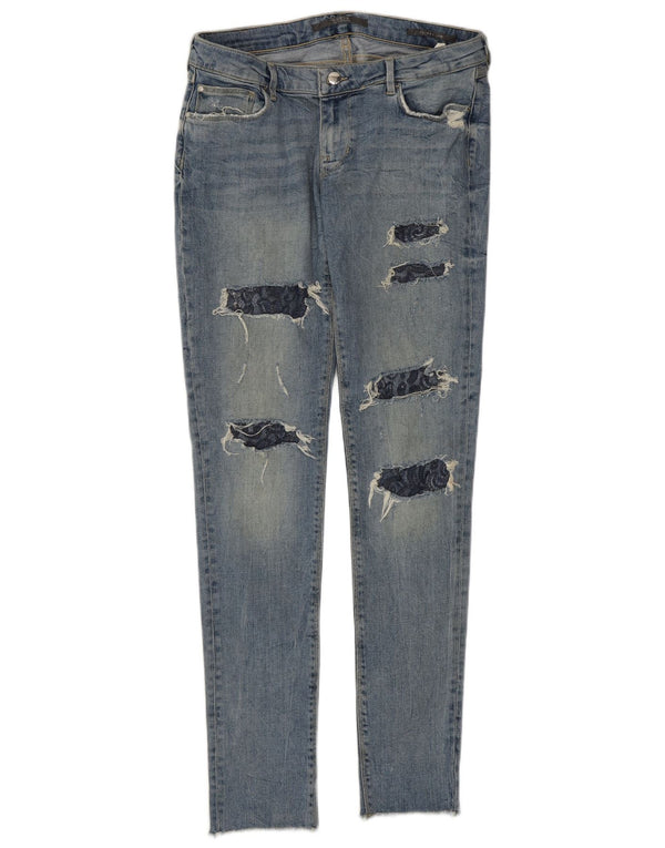 Женские потертые джинсы скинни Guess W30 L32, синий хлопок