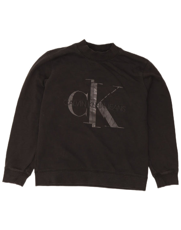 Мужской свитшот с рисунком Calvin Klein Jeans, джемпер XL, черный хлопок