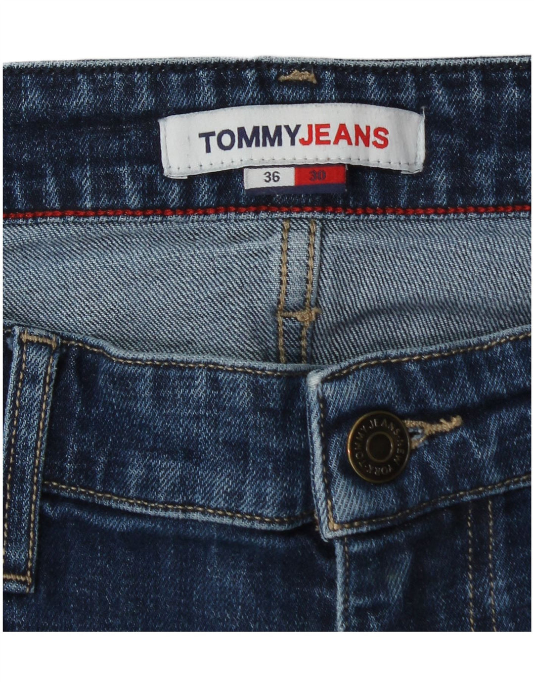 TOMMY HILFIGER Мужские джинсы Bootcut W36 L28 Синие хлопковые