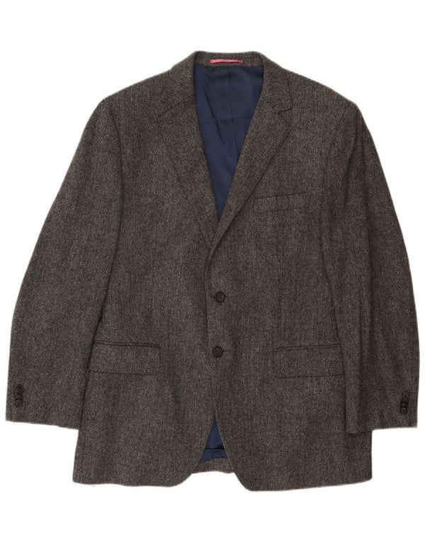 Мужской пиджак Gant на 2 пуговицах IT 54 2XL Серый, шерсть с узором «в елочку»