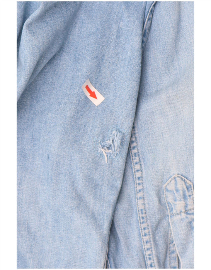 Мужская джинсовая рубашка Levi's, большая синяя хлопковая ткань