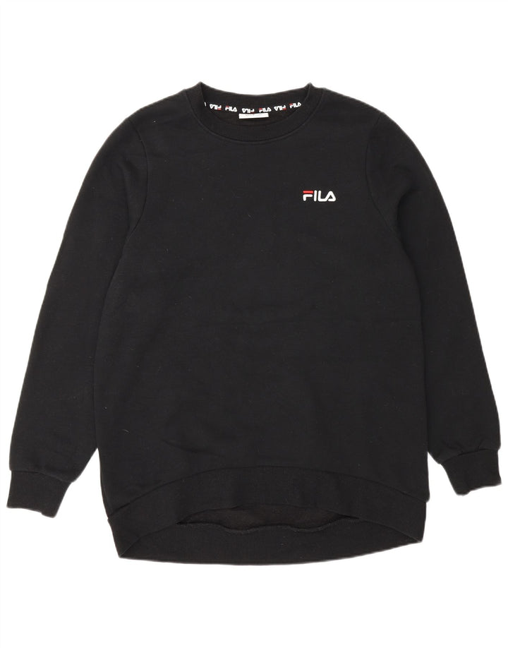 Женский свитер Fila, джемпер UK 10, маленький, черный, хлопок