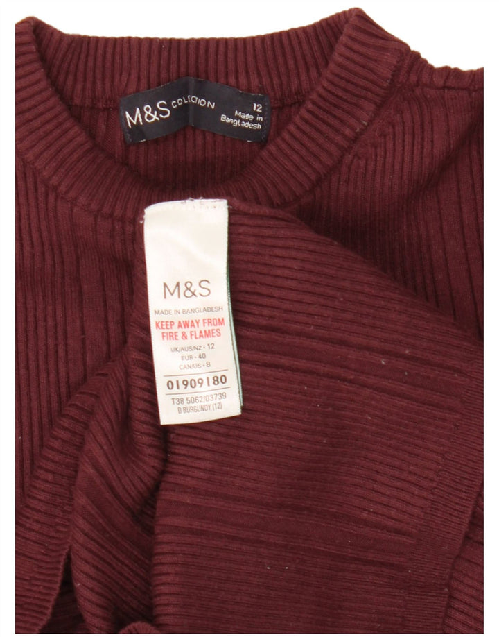 Женский джемпер с круглым вырезом Marks & Spencer UK 12, средний бордовый