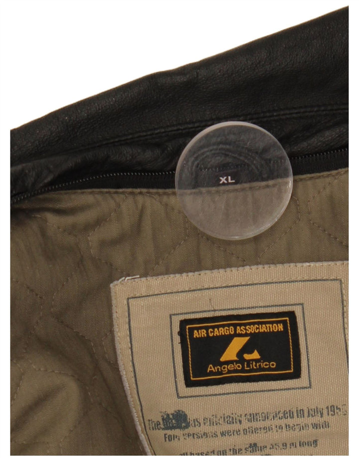 Мужская кожаная куртка ANGELO LITRICO UK 42 XL, черная кожа